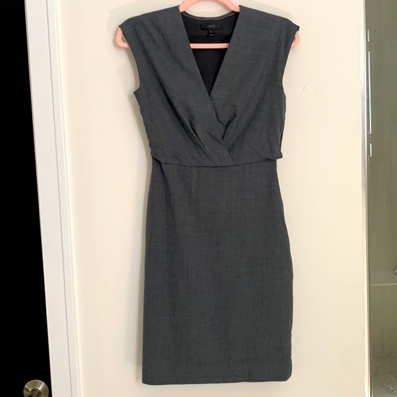 J Crew Gray Sleeveless Wool Sheath Dress. Size OP - Picture 1 of 12